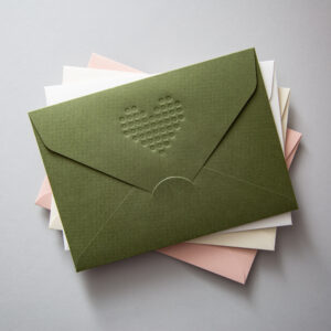 Heart Embossed Tuck-In Envelope 18 × 13 cm (pack of 25)